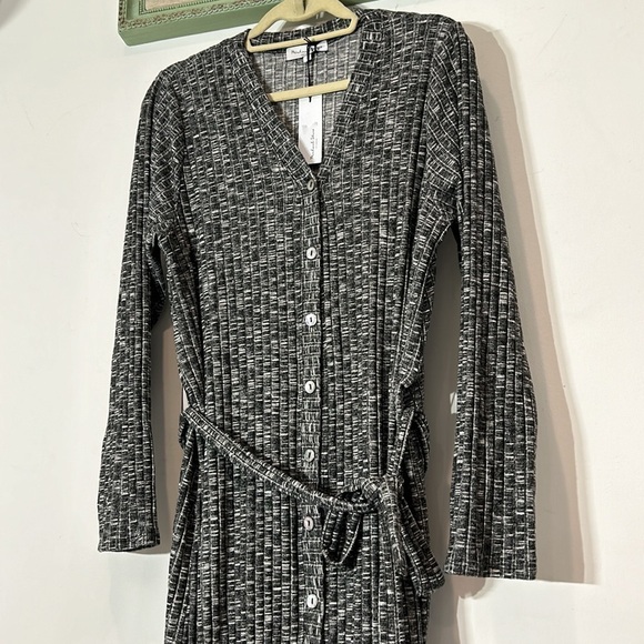 MICHAEL STARS GRAY BUTTON FRONT CARDIGAN DRESS BELTED PLUS SIZE 1X WOMEN’S NEW - Picture 8 of 10